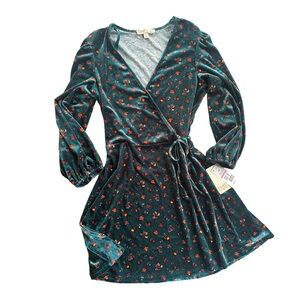 BeBop Teal Floral Top with Pink Blossoms